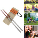 Aluminum Shape Shell Stainless Steel Folding Travel Chopsticks for Travel Picnic