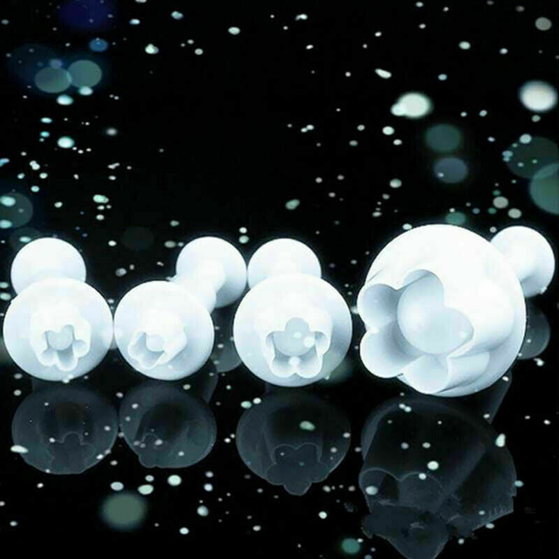 4 pcs*Plum Flower Icing Fondant Cake Sugarcraft Decorating Plunger J5P0 J0H2