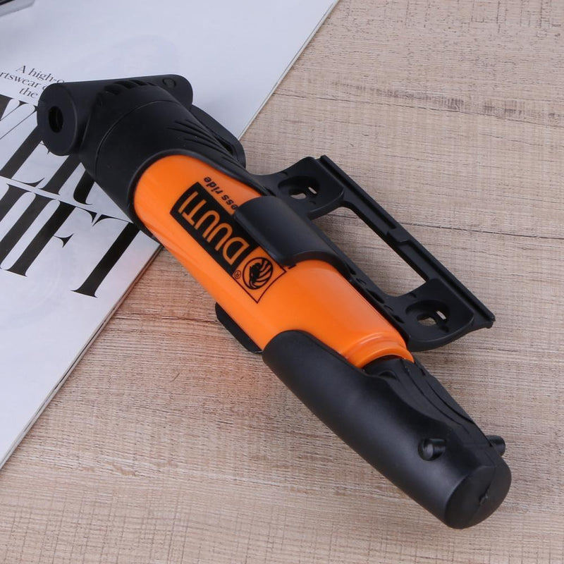 Portable Folding Bicycle Air Pump Inflator for Presta Schrader Valve Orange