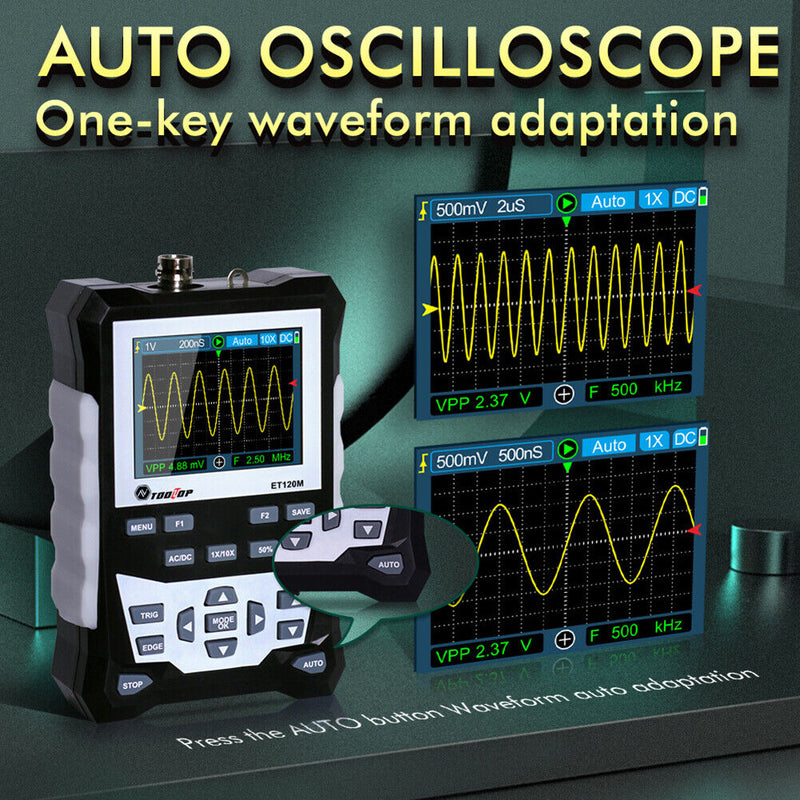 Handheld Digital Mini Oscilloscope Kit w/120MHz Bandwidth 500MS/s Sampling Rate