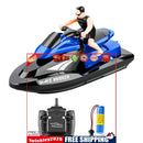 2.4G Waterproof 20km/h RC Boat High Speed Remote Control Motorboat (Blue B)