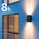6LED Solar Wall Lamp Outdoor Waterproof Up Down Garden Yard Light (Warm) Newly