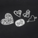 5pcs Heart Cutting Dies Scrapbook Love Card Stencils Embossing Template Frame
