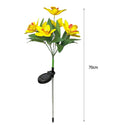 2x LED Solar Garden Orchid Light Waterproof Landscape Fence Decor (Yellow) Newly