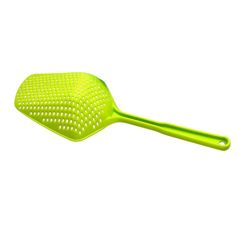 Plastic No-stick Water Ice Shovel Filter Long Strainer Colander (Green)