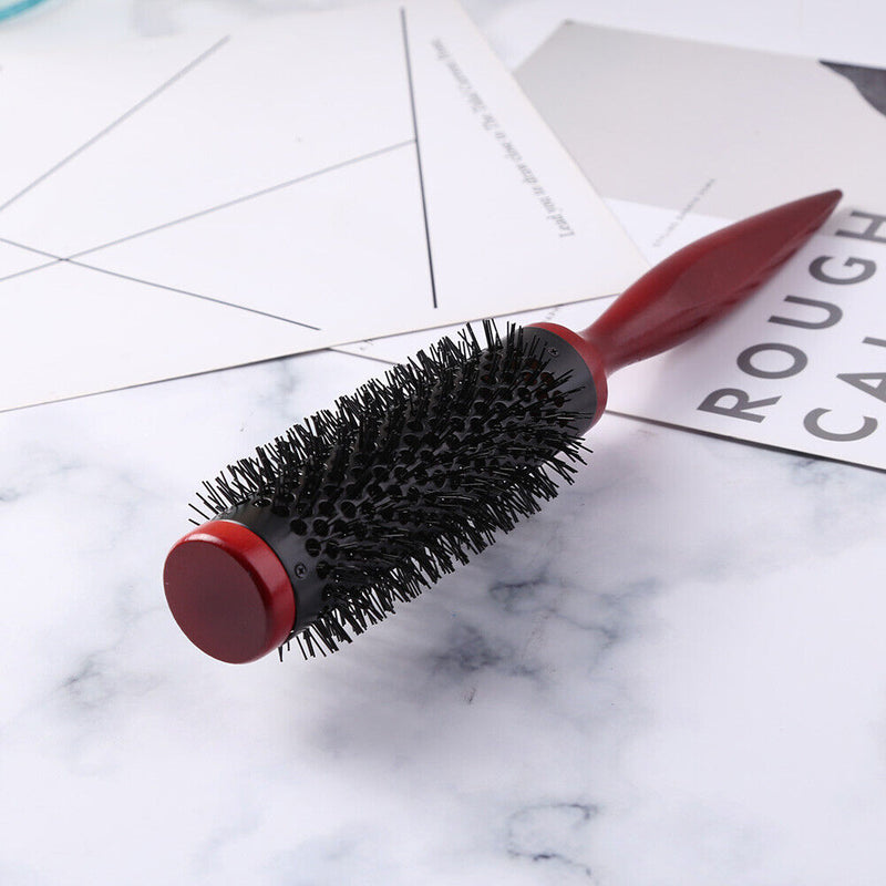 Anti Static Curly Hair Comb Boar Bristle Rolling Round Hair Styling (30mm) Newly