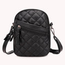 Casual Solid Soft PU Clutches Lattice Zipper Women Shoulder Totes Messenger Bags
