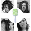 3pcWide Teeth Air Cushion Comb Scalp Massage Salon Hair Brush (White Green)