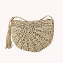 Korean Straw Crossbody Bags Woven Women Summer Beach Vacation Shoulder Handbags