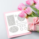 Flower Birthday Cutting Dies Silicone Clear Seal Stamp for Scrapbooking (C)