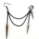 Jewelry Gothic Hip Hop Long Tassel Drop Ear Stud Ear Clip Rivet Punk Earrings
