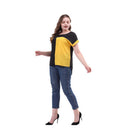 Contrast Color Chiffon Tops Women Summer Short Sleeve O Neck Casual Tee T-shirts