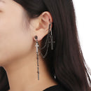 Dangle Drop Hip Hop Long Chain Stud Cross Earrings Tassel Earrings Multi-Layer