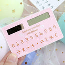 Mini Card Size Calculator Ultra-thin Cute Cartoon Solar Powered Calculator J7A7