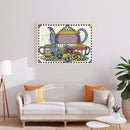 Tea Set Partial Cross Stitch 14CT Cotton Thread Printed Embroidery Kits