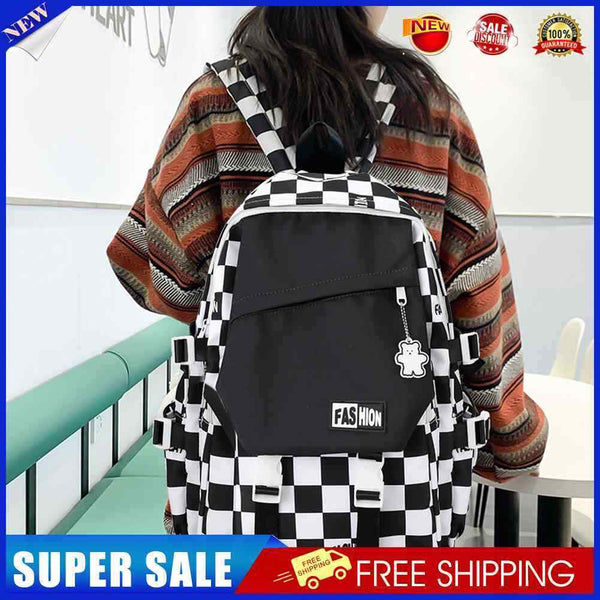 #A Casual Backpack Large Capacity School Backpacks Zipper Girl Rucksack for Coll