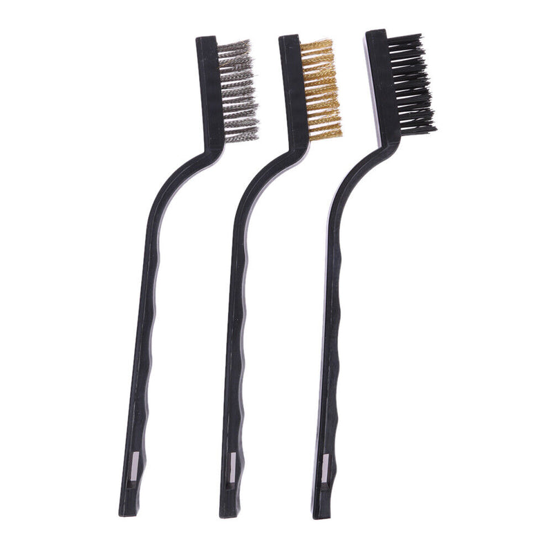 3pcs Plastic Handle Wire Brush Stainless Steel Brass Wire Brush Tool
