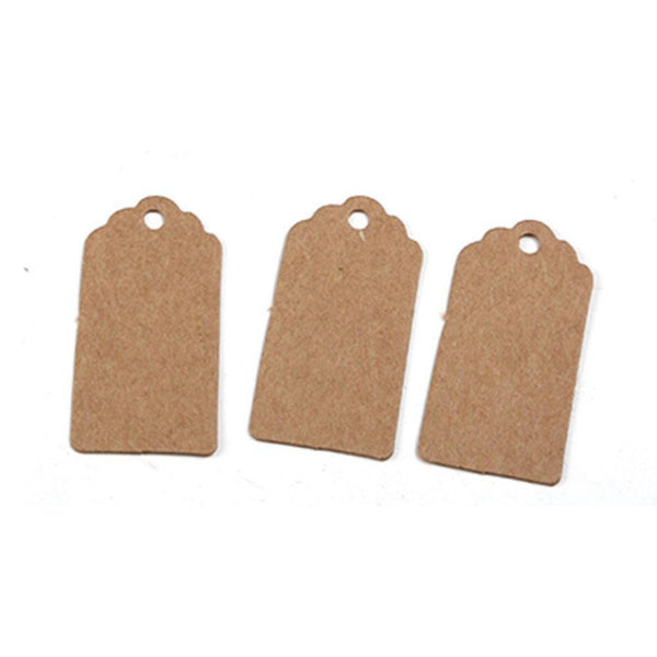 100X Brown Kraft Paper Tags Lace Scallop Head Label Luggage Wedding Note hot.