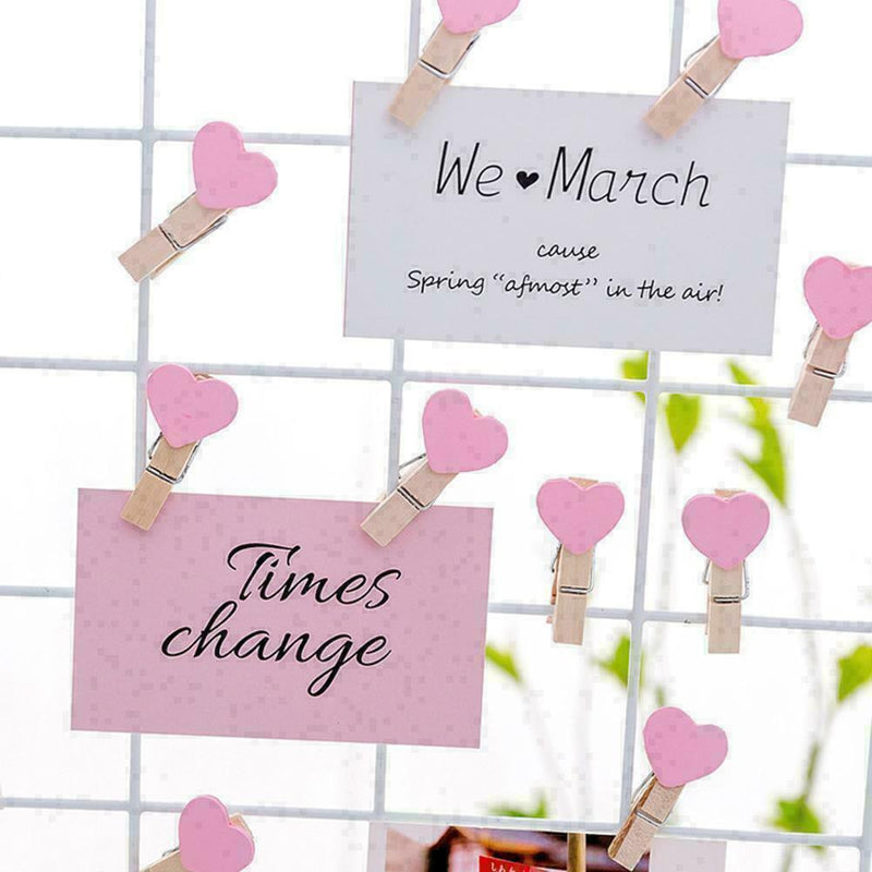 Photo Paper Clip Mini Wooden Wedding Decor Clip Crafts Pegs Love N0C9
