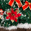 Christmas Trees Decor Glitter Artificial Poinsettia Bush Wreath (Red) Newly