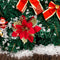 Christmas Trees Decor Glitter Artificial Poinsettia Bush Wreath (Red) Newly
