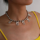 Hip Pop Multi-layer Chain Lock Pendant Necklace Punk Choker Collar Statement