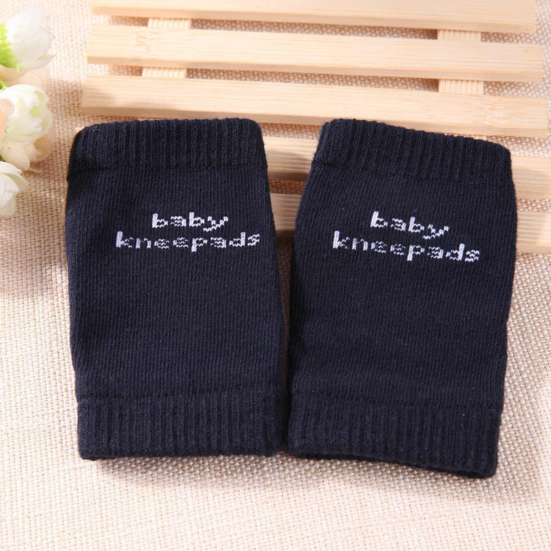 1 Pair Antiskid Baby Kneepads Protector Soft Crawling Leg Warmers(Navy Blue