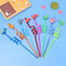 Design Cartoon Pattern Straws-Plastic Dinosaur Reusable Straws Dino Theme