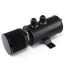 Engine Oil Tank 2-Port Baffled Reservoir Oil Catch Can Kit with Breather Filter