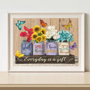 11CT Printed Full Embroidery Flower Butterfly Needlework DIY Cotton Craft Decor