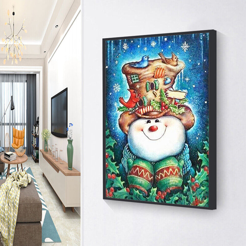 Christmas Snowman Oil Paint By Numbers DIY Coloring Picture Kits for Adults Kids