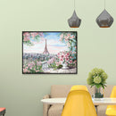 5D DIY Diamond Painting Eiffel Tower Flower Rhinestone Kit Full Round Wall Craft