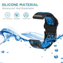 Soft Silicone Sport Band for Garmin Fenix 7/6 Pro/5 22mm Strap (Black Blue)