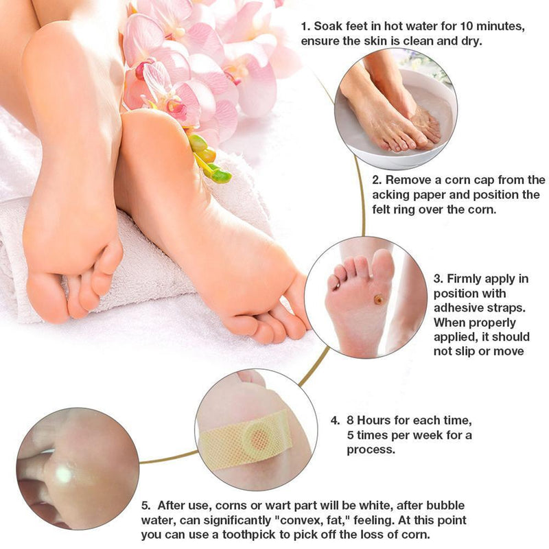 24pcs Feet Warts Remover Pads Foot Callus Corn Stickers Foot Care Plaster