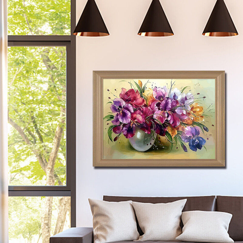 DIY Digital Painting By Numbers Flower Picture Modern Wall Art Home Decor