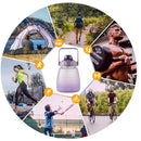 Motivational Water Bottle Portable Big Belly Bottle with Handle & Strap for Kid