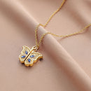 Women Girls Party Necklace Jewelry Fashion Heart Butterfly Diamond Photo Pend