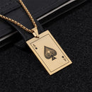 Fashion Ladies Men's K Couple Spades Card Necklace Poker Pendant Titanium Steel