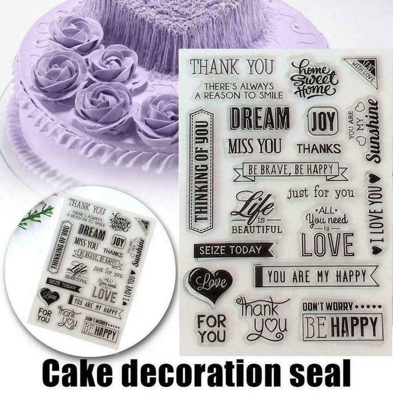 Happy Birthday Silicone Clear Stamp Transparents Rubber Scrapbookings DIY U7G4