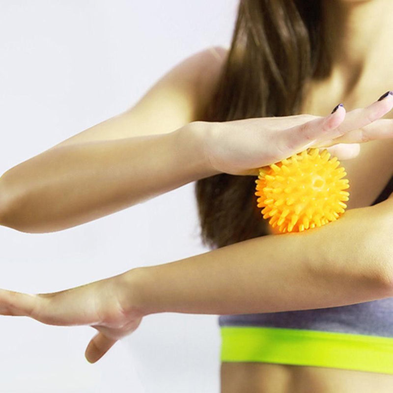 PVC Spiky Ball Trigger Point Fitness Hand Foot Pain Relief Ball (Yellow)