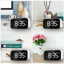 Wake Up Bedside Desktop LED Digital Alarm Clock with Snooze (White + White)