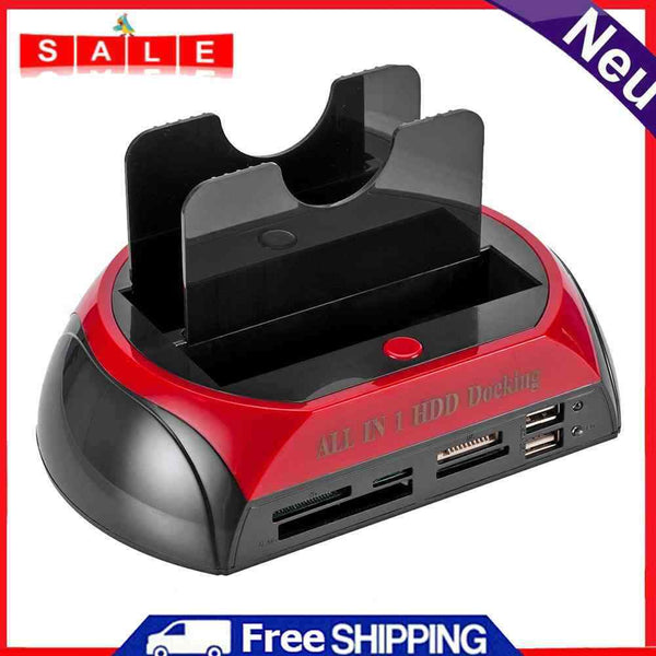 JUNERAIN Dual Dock HDD Docking Station 2.5-Inch 3.5-Inch SATA IDE Hub Enclosure