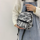 Preppy Style Canvas Zebra Print Backpack Women Travel School Rucksack (B)