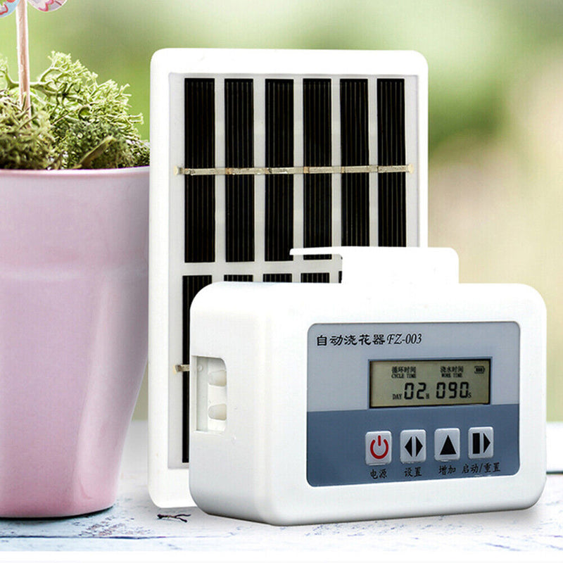 #A Solar Automatic Flowers Drip Irrigation Timer Plastic Garden Watering Pump To