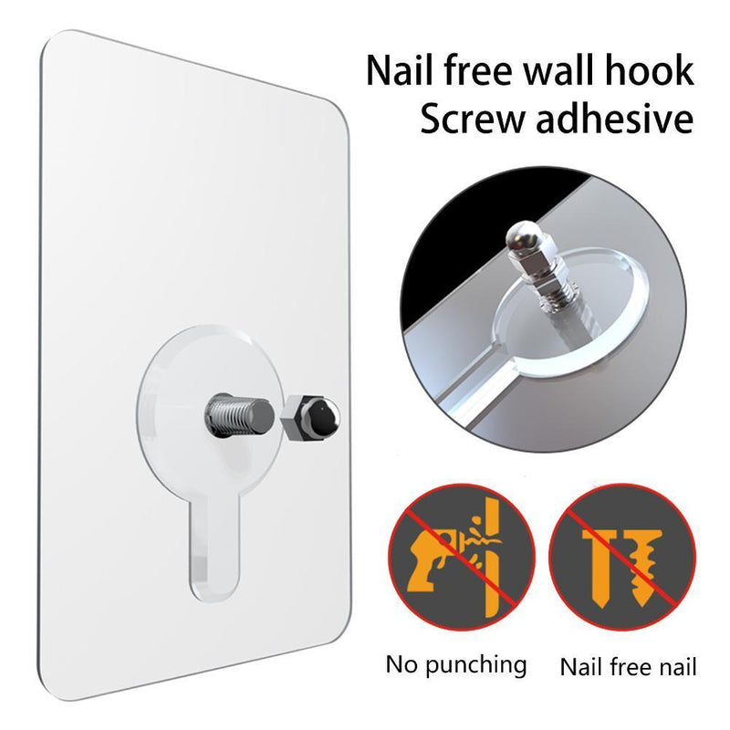 Nail Free Adhesive Screw Stickers - Wall Non-Trace No Drilling Hooks (10mm)