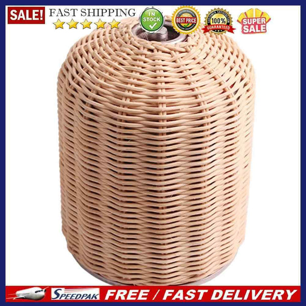 450g Gas Cylinder Cover Rattan Gas Tank Protector for Outdoor Camping Hiking