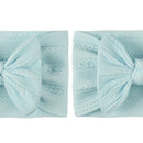 Soft Nylon Baby Headband Bows Newborn Girls Infant Turban Hairband (Blue)