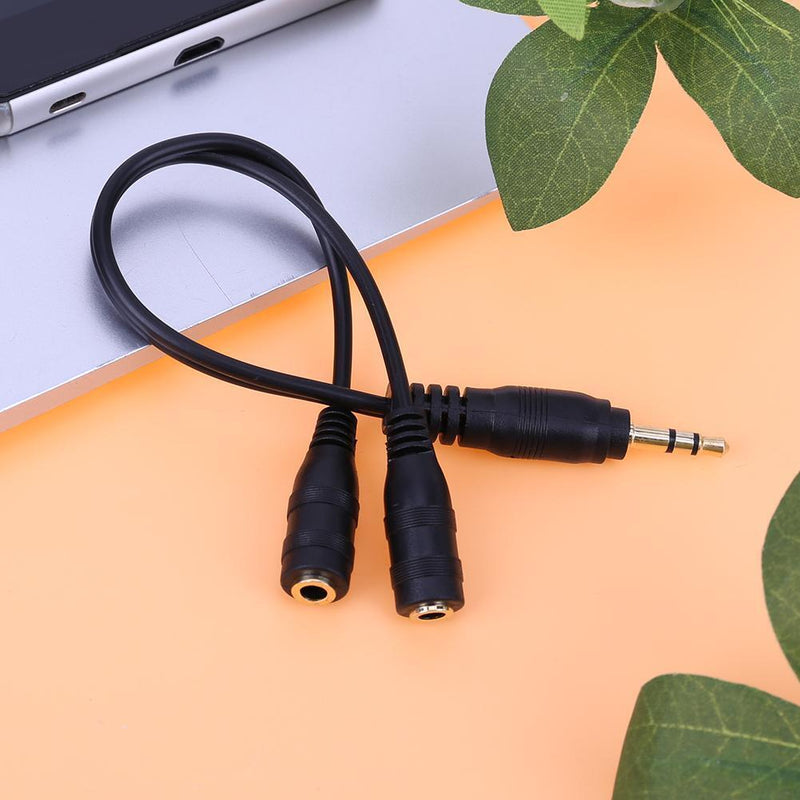 20CM Dual Track HD Stereo 3.5mm 1 Male, 2 Female Y Splitter Stereo Aud