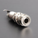 NICKEL GUITAR ENDPIN JACK 3 PRONGS THREADED CYLINDER LONG LEG Newly