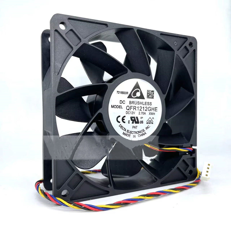 Delta QFR1212GHE Radiator Fan 12CM 12V 2.7A for Antminer S7/S9